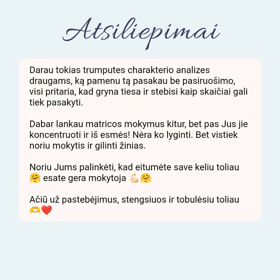 likimo matricos mokymai atsiliepimai